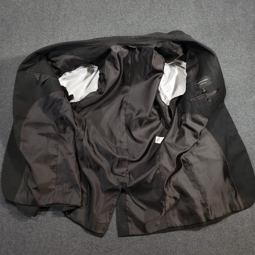 Banana Republic Blazer Mens 42 Regular Charcoal Gray Tailored Slim Sport Coat - Picture 8 of 14